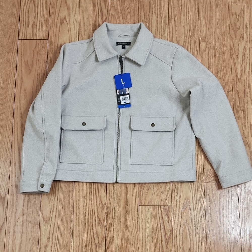 Banana Republic Women's Light Gray Polyester Jacket Size L - Picture 2 of 11